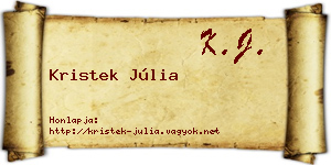Kristek Júlia névjegykártya